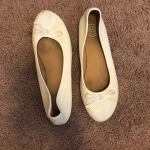 White ballet flats